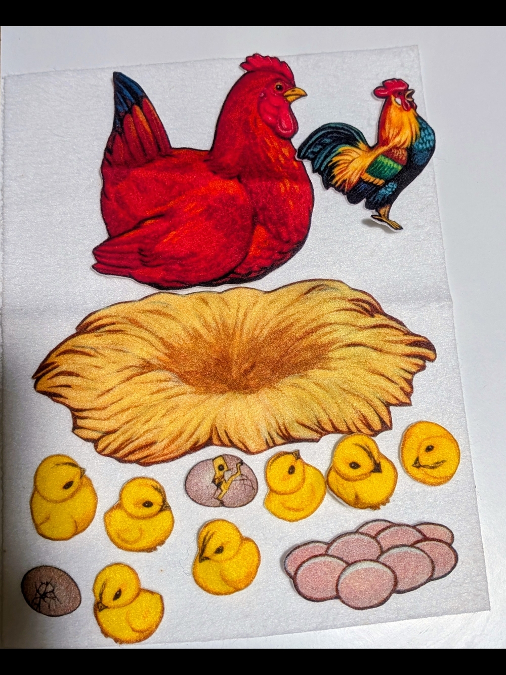 Felt Farm Animal Puzzle Set - Red Hen & Yellow Chicks